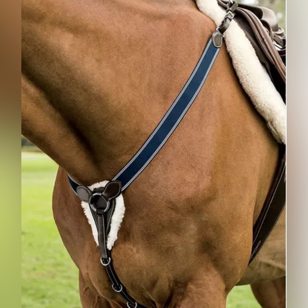 Dover cob brown leather elastic breastplate